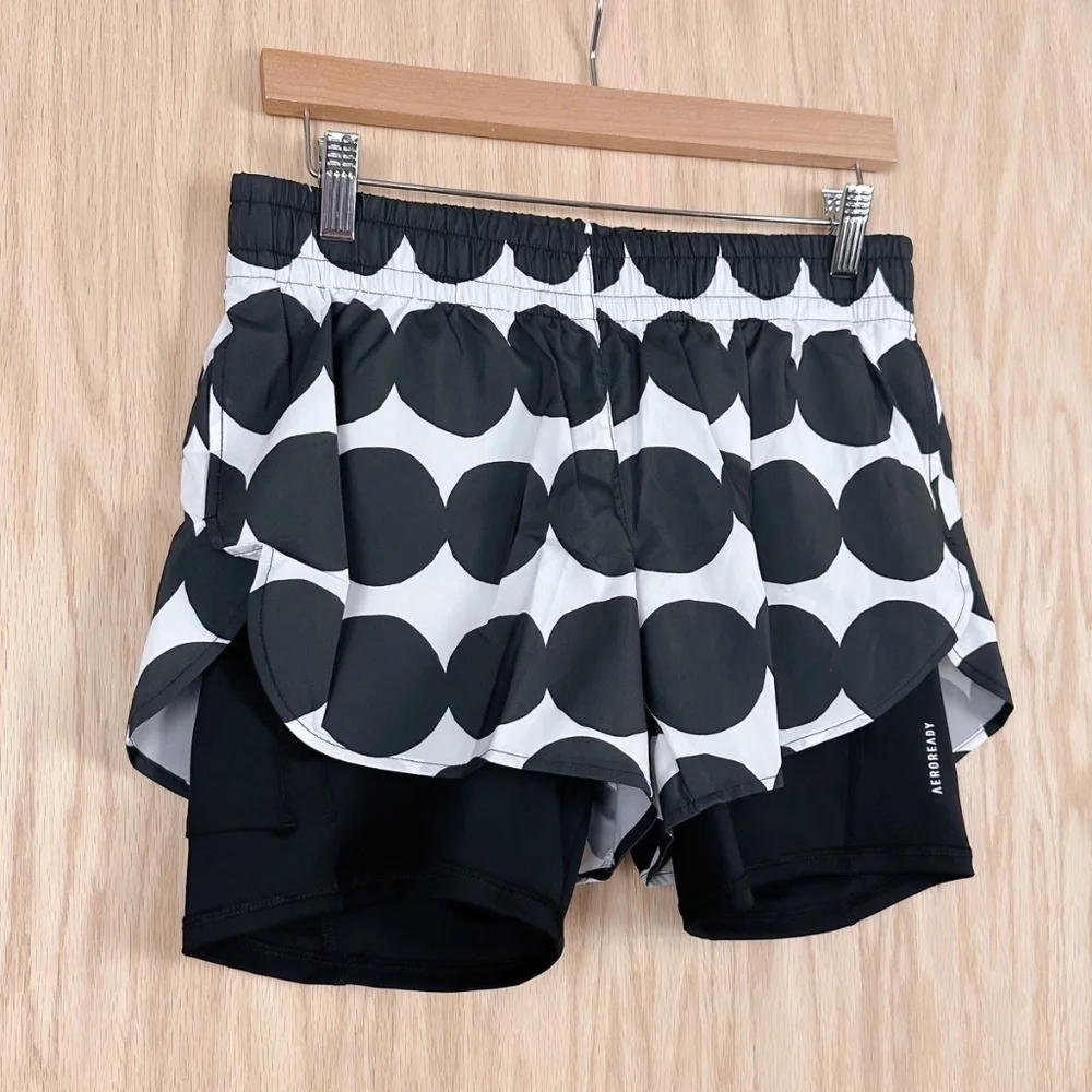 Adidas x Marimekko 2-in-1 Running Shorts - Picture 2 of 9